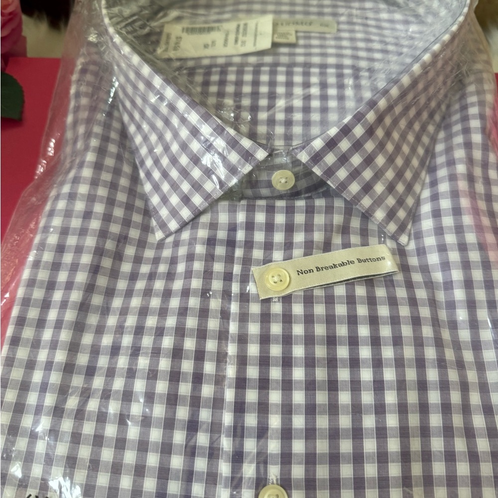 DXL Big and Tall. Well Dressed Elegant Men's Purple Checkered Shirt.